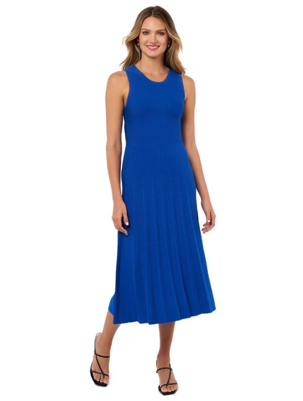 NWT Edited by Remi Bader Womens Pleated Rib Knit Midi Sweater Dress Size Medium